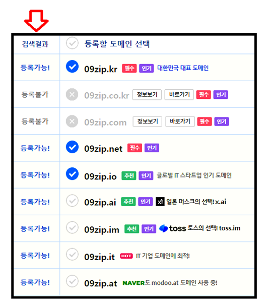 도메인 검색 3단계