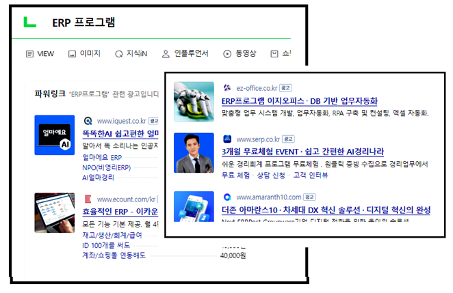 ERP 프로그램 검색