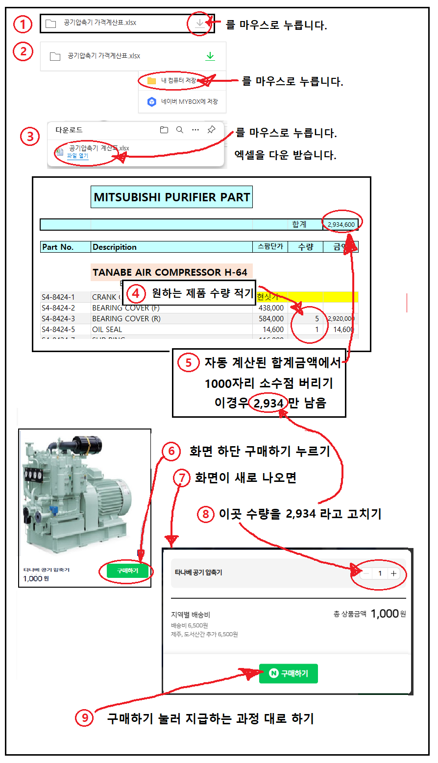 공기 압축기 가격 계산하는 방법