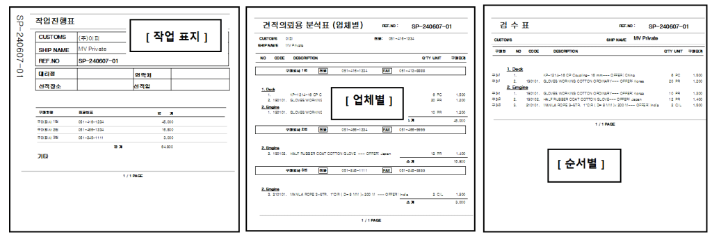 견적의뢰 참고서 3종